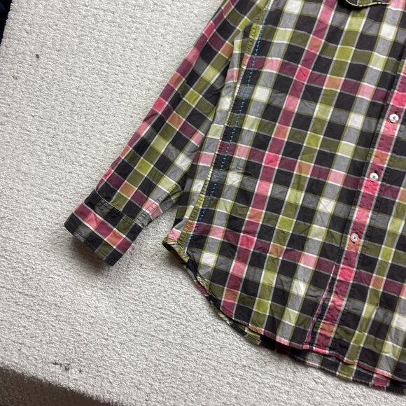 Robert Graham Men's Size L Pink / Green The Freshly Laundered Button Up Shirt - Picture 2 of 13